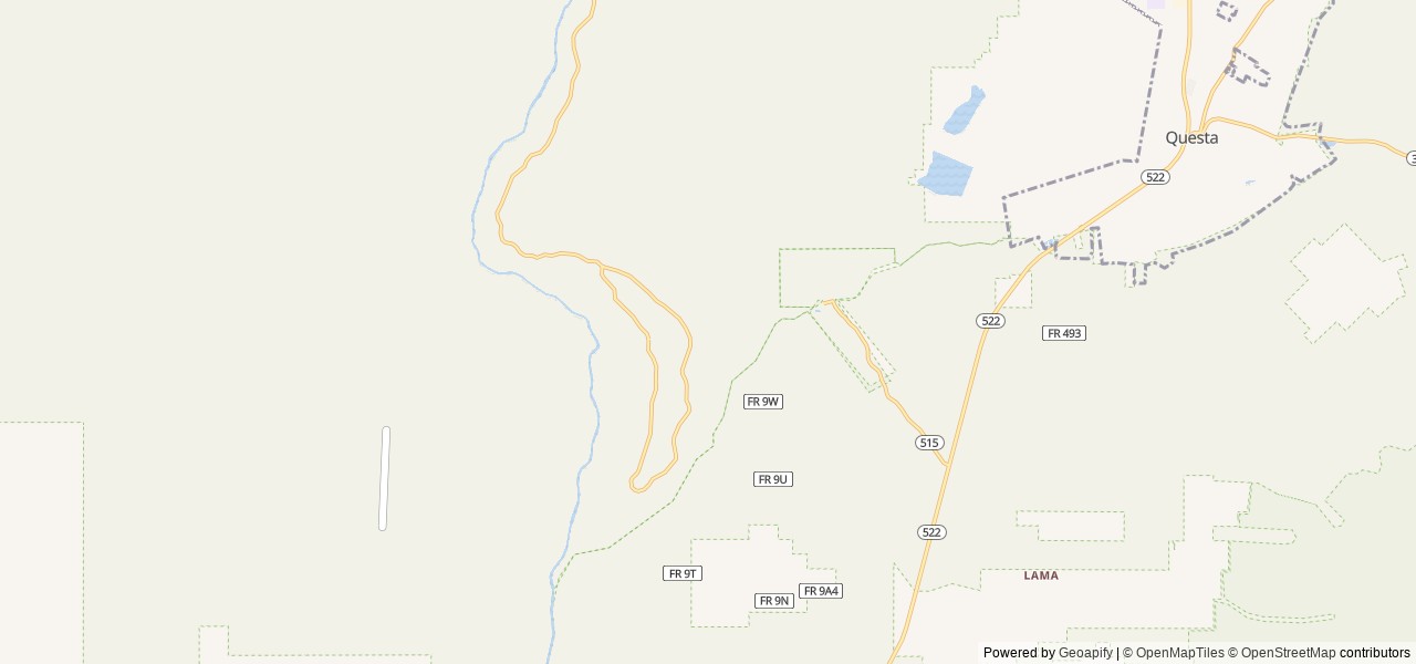 Map of Wild Rivers Recreation Area location at Questa, NM, United States