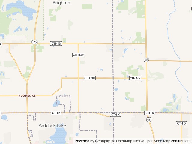 Map of Happy Acres Kampground location at Bristol, WI, United States
