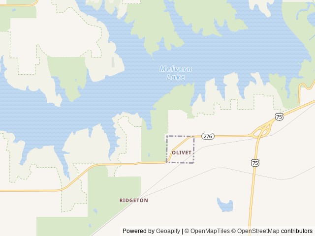 Map of Arrow Rock location at Lebo, KS, United States