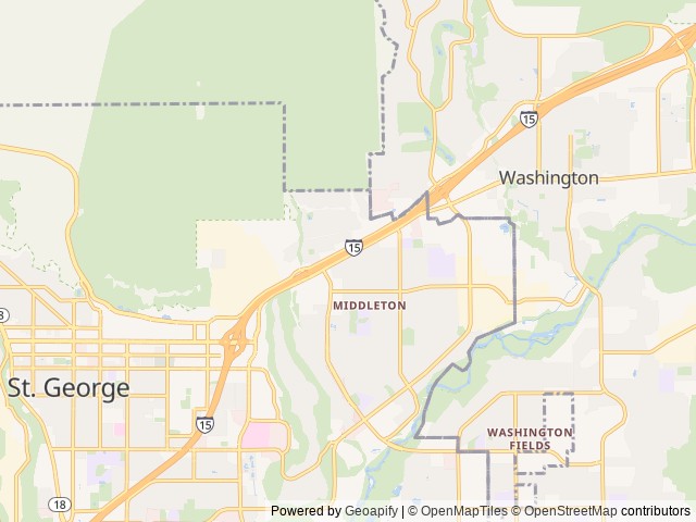 Map of St. George RV Park location at St. George, UT, United States