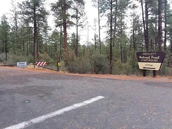 Hilltop Campground Entrance Gate and Sign