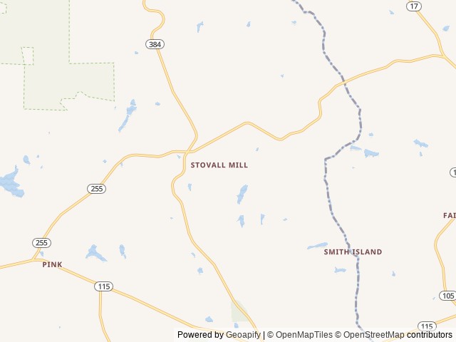 Map of Mountain Creek Grove location at Cleveland, GA, United States