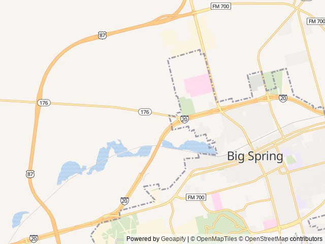 Map of West Texas Friendly RV Park North location at Big Spring, TX, United States
