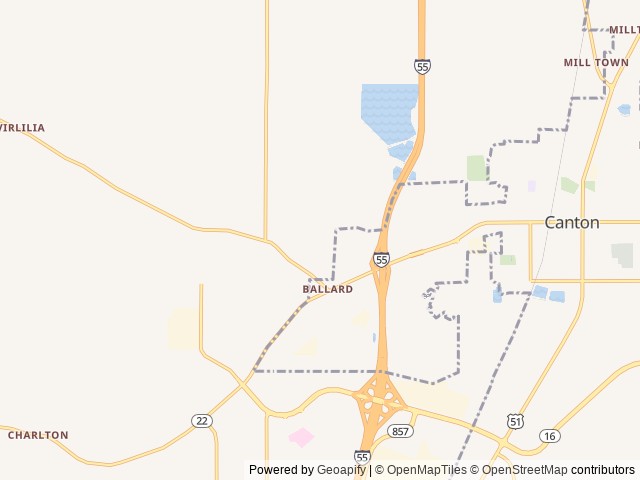 Map of The Landing at MovieTown location at Canton, MS, United States