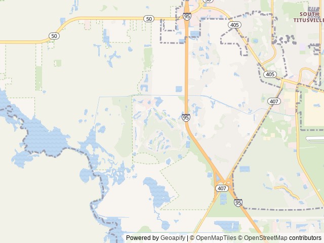 Map of The Great Outdoors RV and Golf Resort location at Titusville, FL, United States