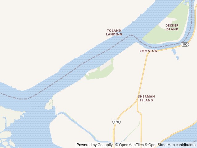 Map of Rio Viento RV Resort location at Rio Vista, CA, United States