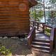 Woods Cabin Stairs to Deck