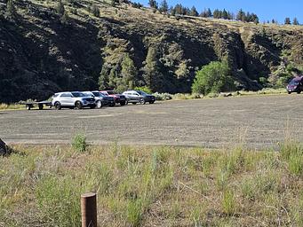 Trailer parking at Donnelly Service Creek River Access Park 