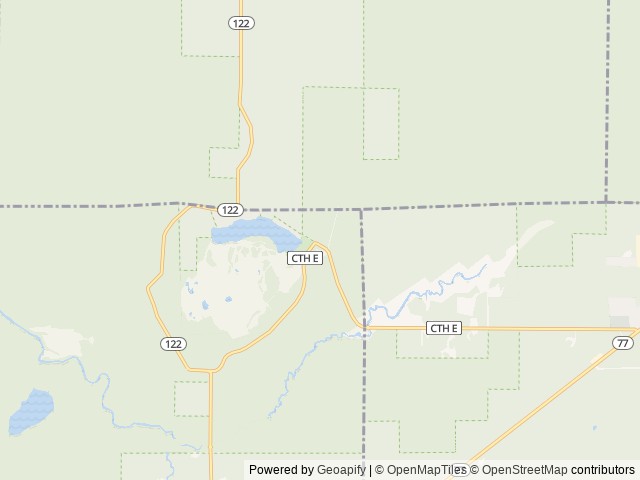 Map of Weber Lake County Park location at Upson, WI, United States