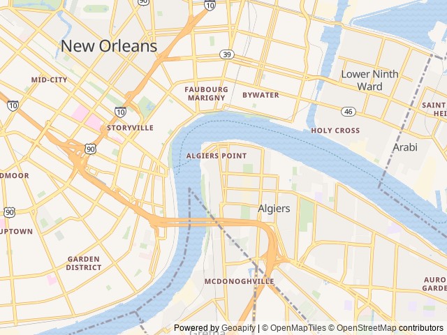 Map for 2011 Airstream Sport 16 near New Orleans, LA