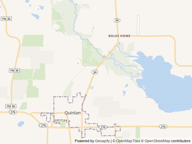 Map of Quintown RV Park, Quintown, Texas location at Quinlan, TX, United States