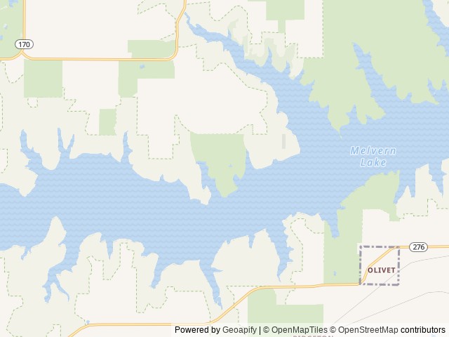 Map of Turkey Point location at Osage City, KS, United States