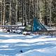 Apgar Campground covered in snow