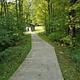 View of the accessible path down to the Clark Lake pavilion from the parking area.