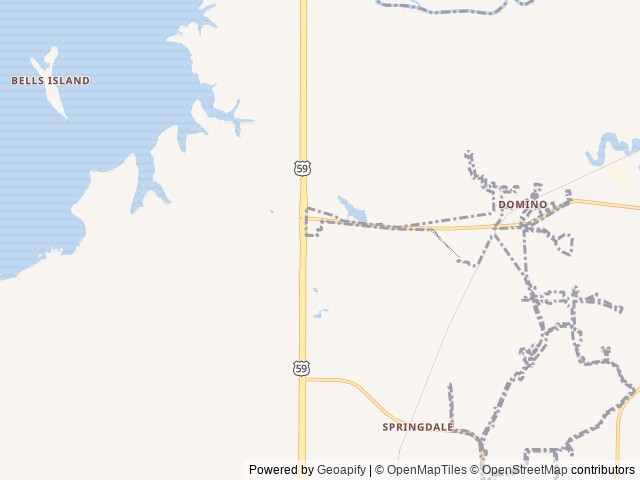 Map of Love's RV Hookup-Domino TX 673 location at Queen City, TX, United States