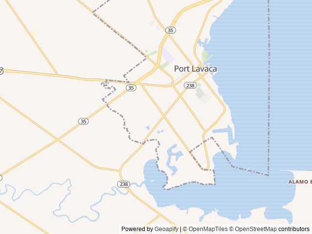 Map of Texas Lakeside RV Resort location at Port Lavaca, TX, United States
