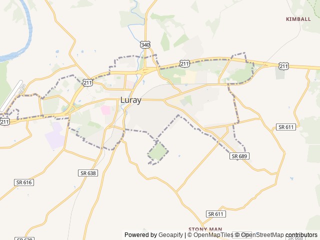 Map of Jellystone Park™ Luray location at Luray, VA, United States