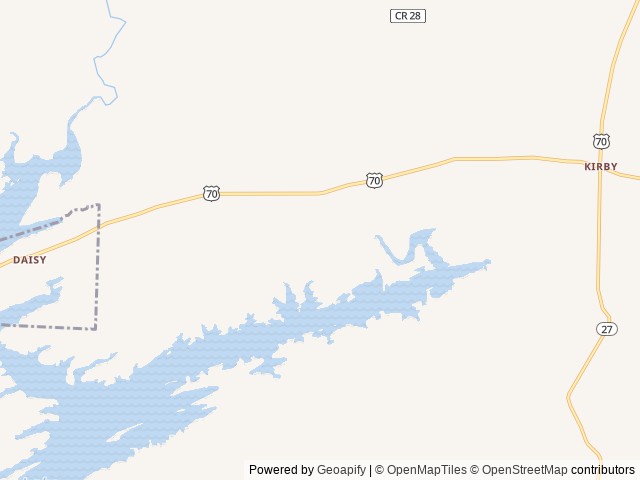 Map of Kick it Back Cabins and RV Park location at Kirby, AR, United States