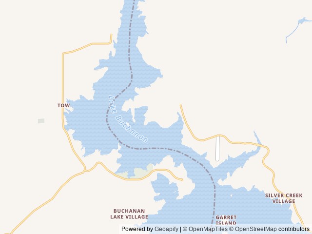Map of Canyon of the Eagles location at Burnet, TX, United States