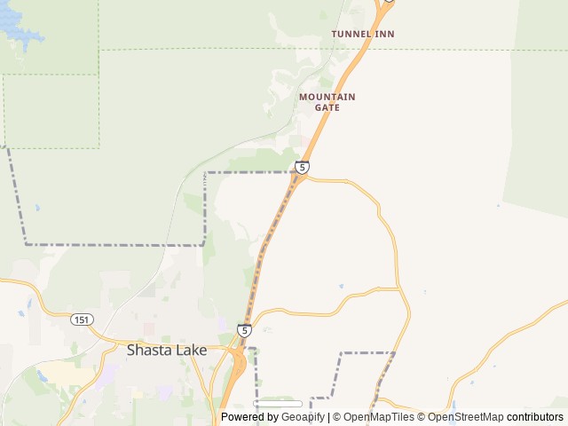 Map of Mountain Gate RV Resort location at Redding, CA, United States