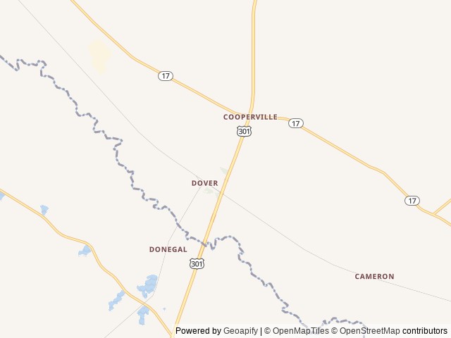 Map of Ogeechee Oaks RV Park location at Sylvania, GA, United States