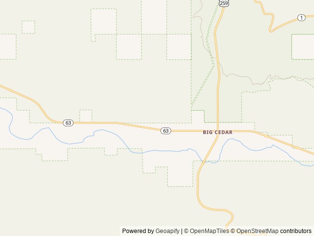 Map of Ouachita Outpost location at Hodgen, OK, United States