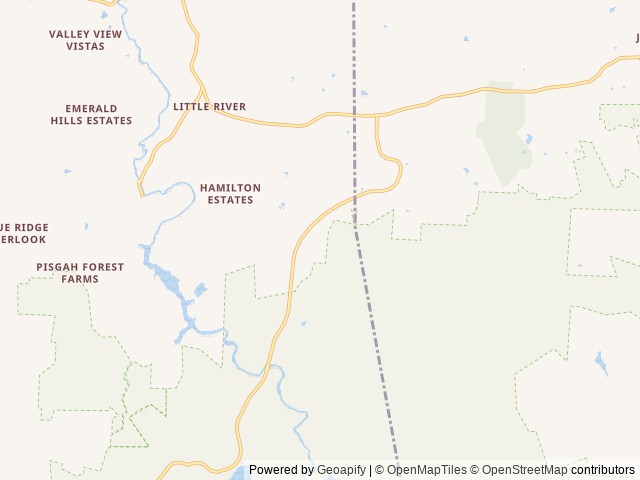 Map of Dupont Yurts location at Hendersonville, NC, United States