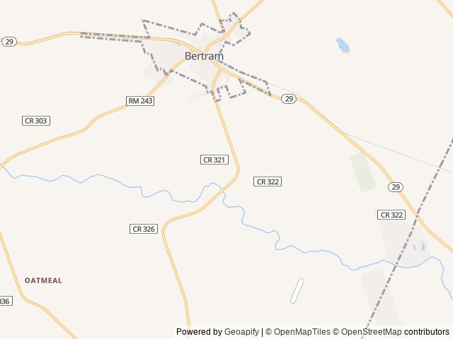Map of Patriot RV Park - Bertram South location at Bertram, TX, United States
