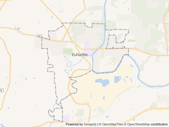 Map of Euharlee Creek Campground at Frankie Harris Park location at Euharlee, GA, United States