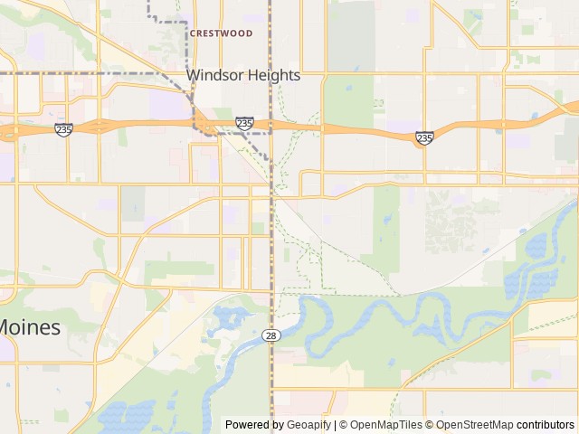 Map for Dak’s Pet and Kid Friendly Camper Rental near West Des Moines, IA