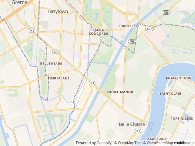 Map for 2022 Palomino Columbus near Belle Chasse, LA