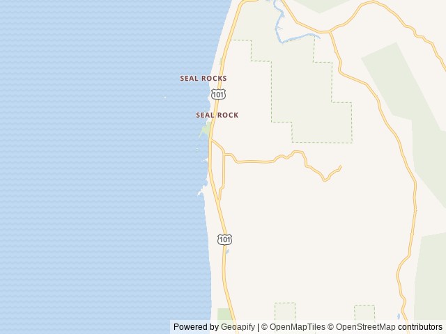Map of Seal Rocks RV Cove location at Seal Rock, OR, United States