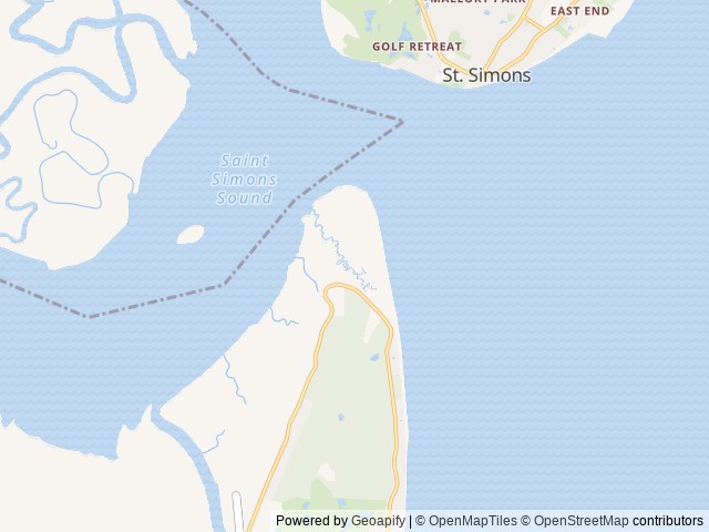 Map of Jekyll Island Campground location at Jekyll Island, GA, United States