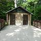 Vault bathrooms at Little Beaver Lake campground.
