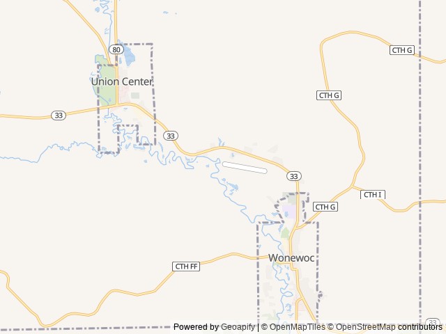Map of Howling Hills Campground location at Wonewoc, WI, United States