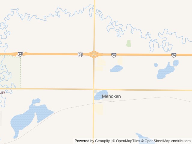 Map of A Prairie Breeze RV Park location at Menoken, ND, United States
