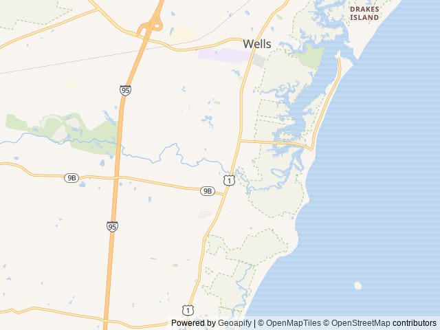 Map of Sun Outdoors Wells Beach location at Wells, ME, United States