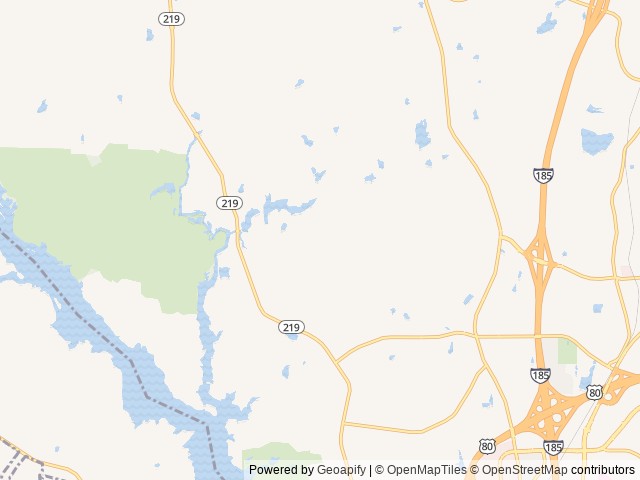 Map for (2008 Winnebago Vectra) The Johnson's Road Coach near Columbus, AL
