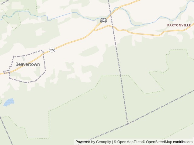 Map of shadybrook campground location at Beavertown, PA, United States