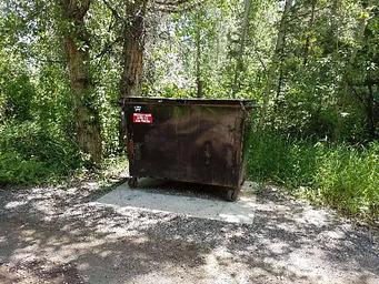 Big Game Campground trash dumpster