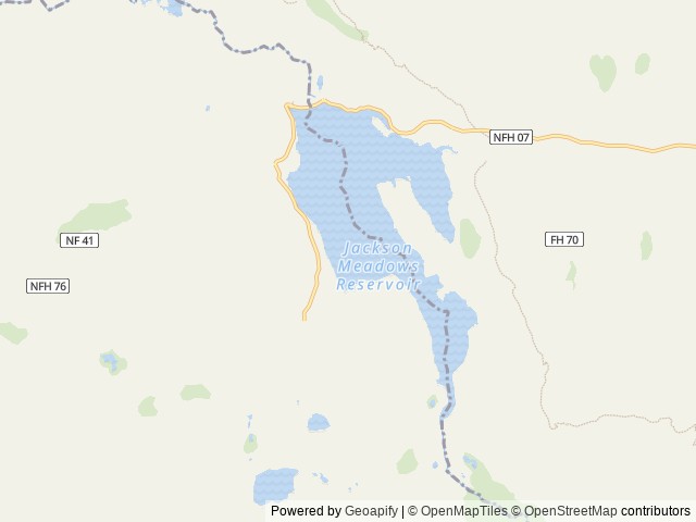 Map of Woodcamp Campground location at Sierraville, CA, United States
