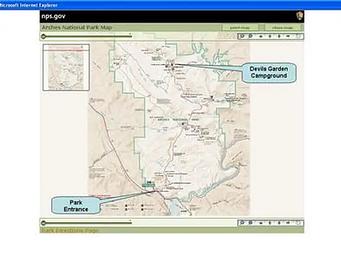 Map of Arches National park