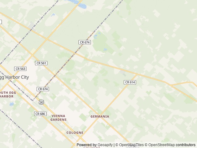 Map of Holly Acres Campground location at Egg Harbor City, NJ, United States