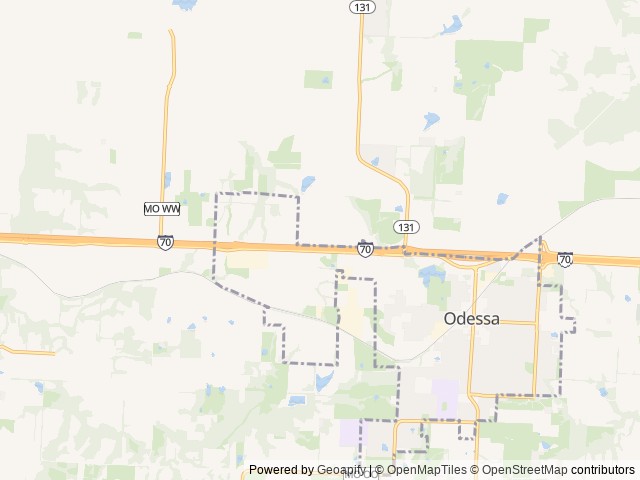 Map of Owl Creek Market & RV Park location at Odessa, MO, United States