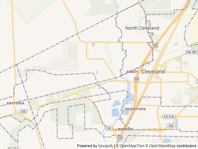 Map of Bespoke Outdoor Bubbles location at Cleveland, TX, United States