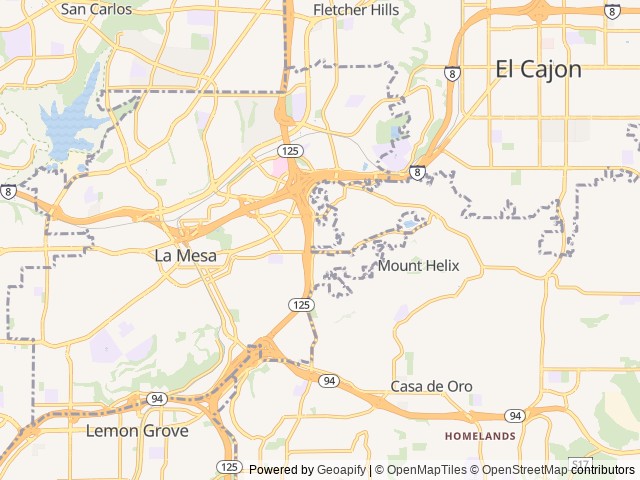 Map for The Lions Den near La Mesa, CA