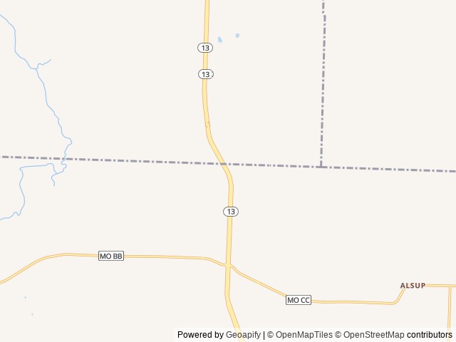 Map of Sac River RV location at Pleasant Hope, MO, United States