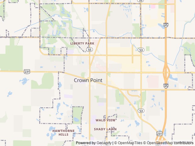 Map for Explore the Great Outdoors near Crown Point, IL