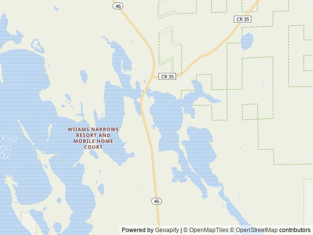 Map of Onegume location at Deer River, MN, United States