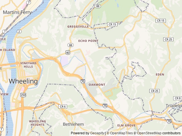 Map for 2019 Winnebago Era 70X Class B near Wheeling, PA